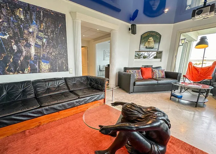 شقة Penthouse Vue Mer, Rooftop 150m, Centre & A Pied *